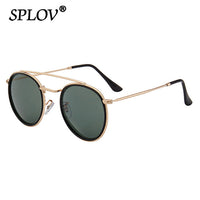 Thumbnail for Retro Round Metal Sunglasses Men Women Steampunk Brand Designer Glasses AV8R