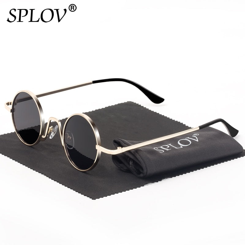 Vintage Rap Sunglasses Men Women Steam Punk Style Hip-Hop Small Round Metal Frame AV8R