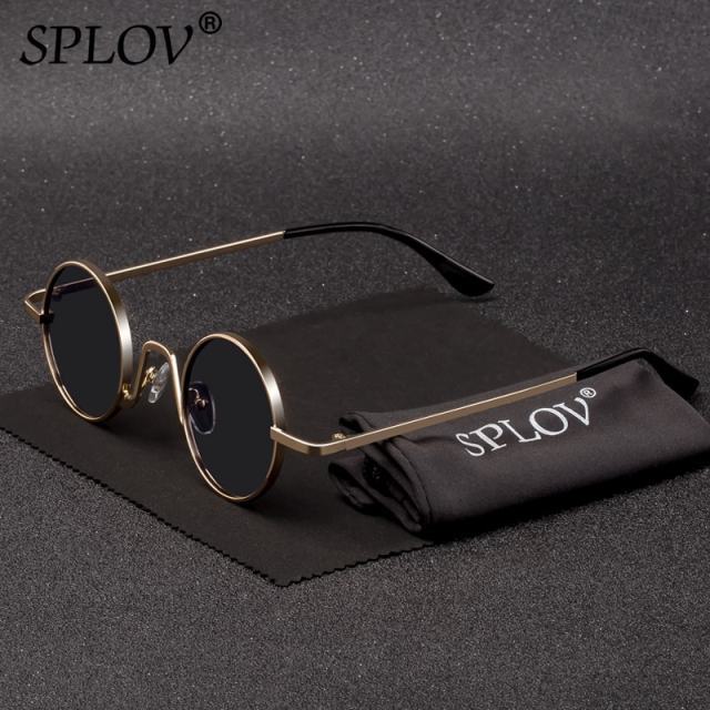 Vintage Rap Sunglasses Men Women Steam Punk Style Hip-Hop Small Round Metal Frame AV8R