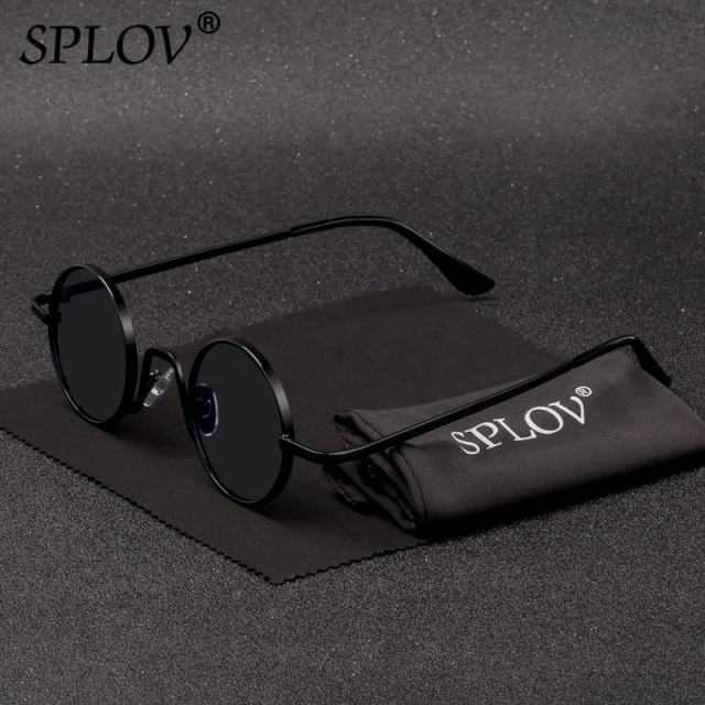 Vintage Rap Sunglasses Men Women Steam Punk Style Hip-Hop Small Round Metal Frame AV8R