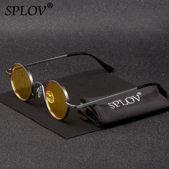 Vintage Rap Sunglasses Men Women Steam Punk Style Hip-Hop Small Round Metal Frame AV8R