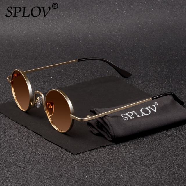 Vintage Rap Sunglasses Men Women Steam Punk Style Hip-Hop Small Round Metal Frame AV8R