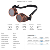 Thumbnail for Retro Round Metal Steampunk Men Sunglasses AV8R