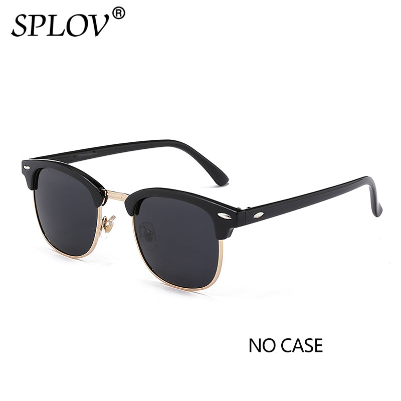 Semi Rimless Polarized Sunglasses Men Women Vintage Metal Sun Glasses AV8R