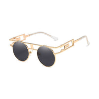 Thumbnail for Fashion Round Steampunk Men Sunglasses Women Metal Frame Retro Gothic Design AV8R