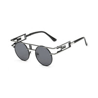 Thumbnail for Fashion Round Steampunk Men Sunglasses Women Metal Frame Retro Gothic Design AV8R