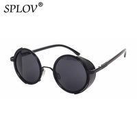 Thumbnail for Retro Steampunk Sunglasses Men Women Round Metal Shields Sun Glasses AV8R