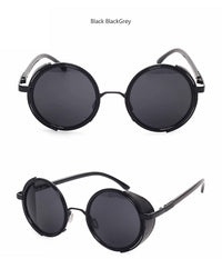 Thumbnail for Retro Steampunk Sunglasses Men Women Round Metal Shields Sun Glasses AV8R