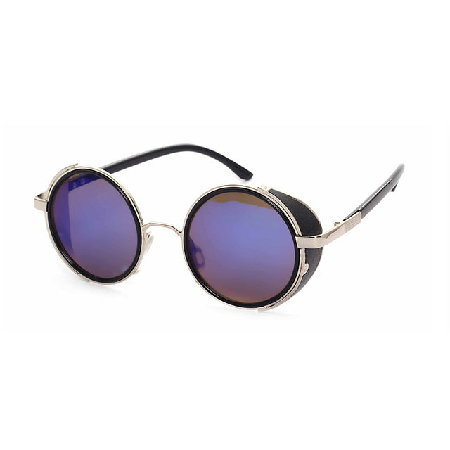 Retro Steampunk Sunglasses Men Women Round Metal Shields Sun Glasses AV8R