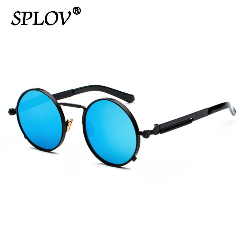 New Punk Sunglasses Men Women Retro Round Steam Brand Designer Small Circle Sun Glasses AV8R