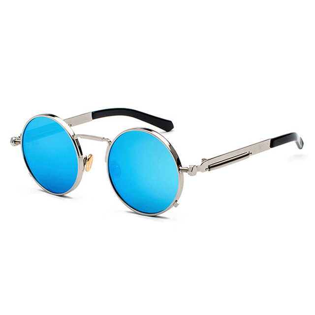 New Punk Sunglasses Men Women Retro Round Steam Brand Designer Small Circle Sun Glasses AV8R