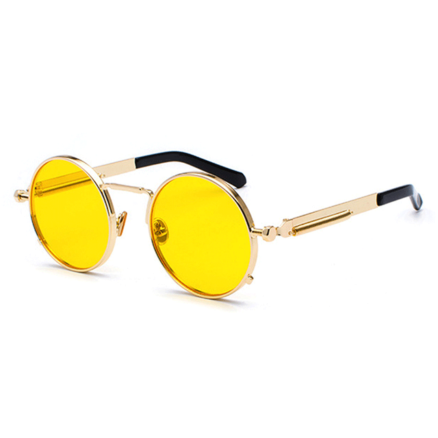 New Punk Sunglasses Men Women Retro Round Steam Brand Designer Small Circle Sun Glasses AV8R