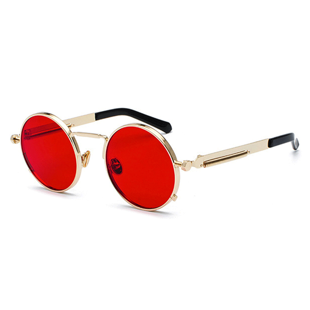 New Punk Sunglasses Men Women Retro Round Steam Brand Designer Small Circle Sun Glasses AV8R