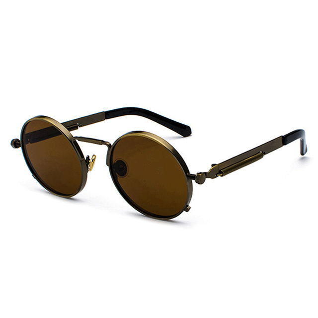 New Punk Sunglasses Men Women Retro Round Steam Brand Designer Small Circle Sun Glasses AV8R