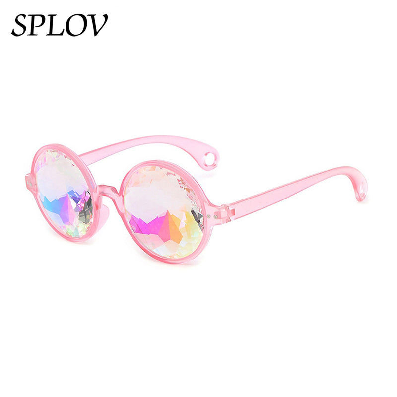 Hot Sale Round Frame Holographic Kaleidoscope Men Women Sunglasses AV8R