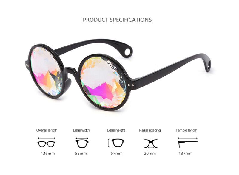 Hot Sale Round Frame Holographic Kaleidoscope Men Women Sunglasses AV8R