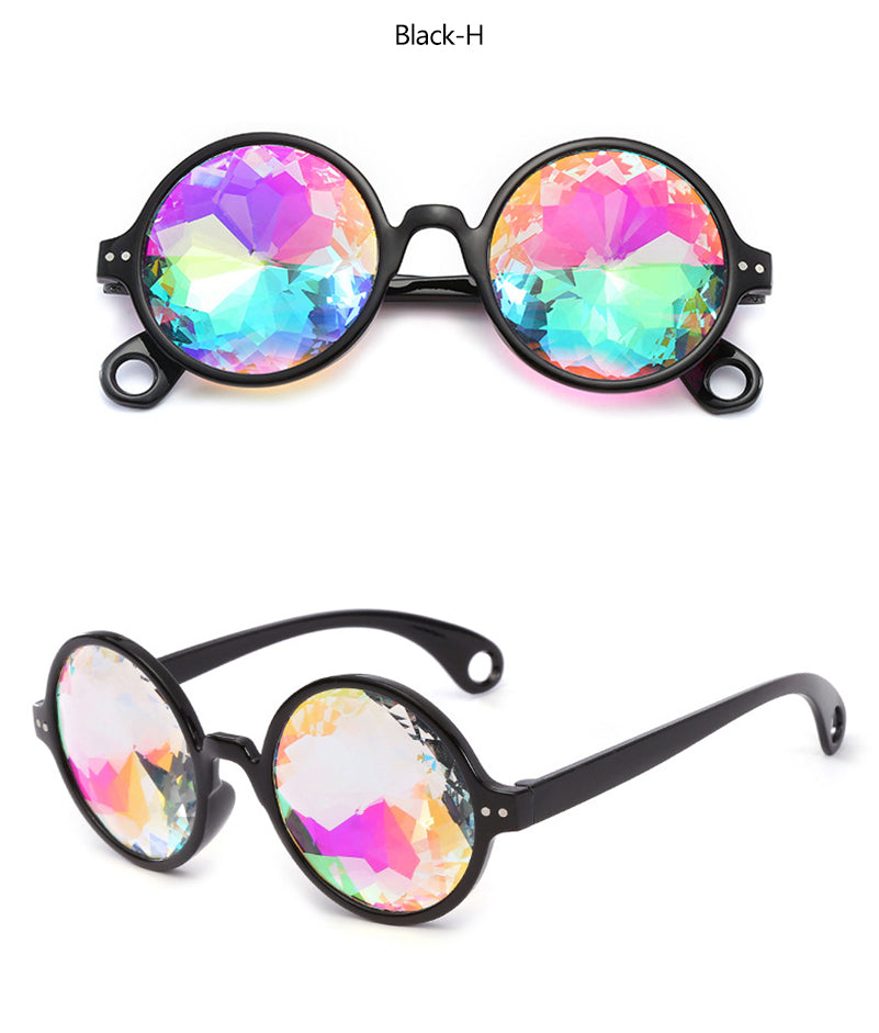 Hot Sale Round Frame Holographic Kaleidoscope Men Women Sunglasses AV8R