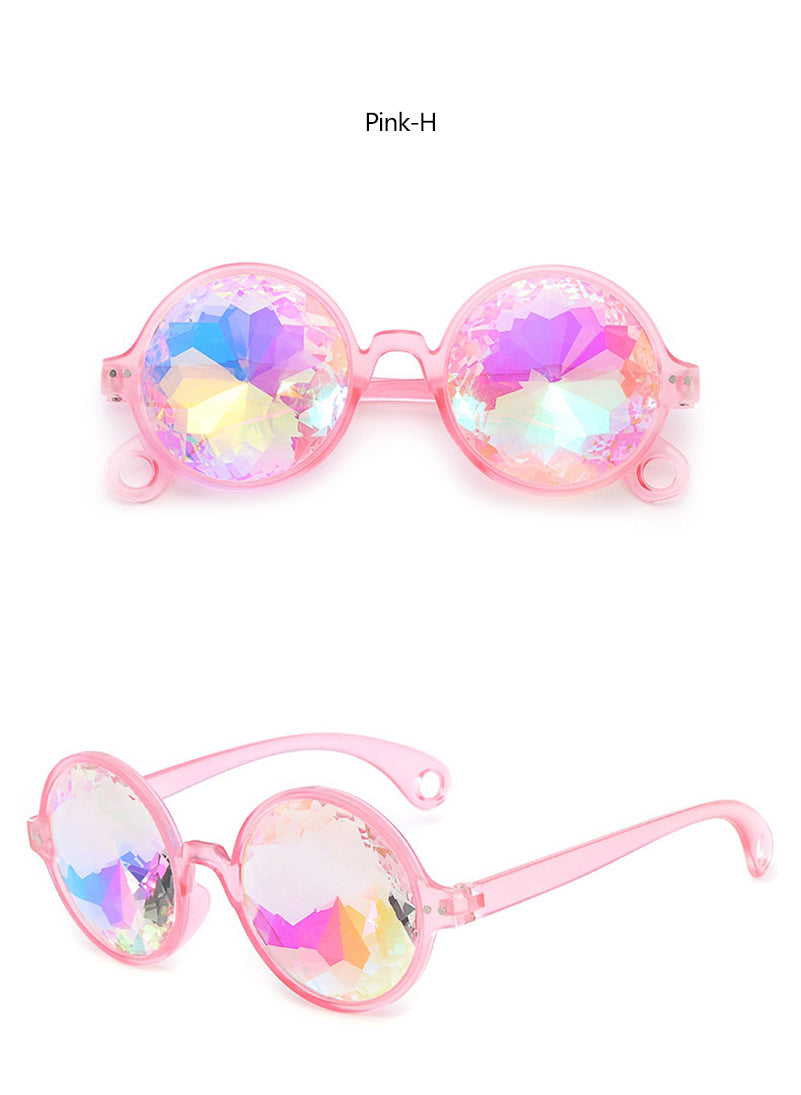 Hot Sale Round Frame Holographic Kaleidoscope Men Women Sunglasses AV8R