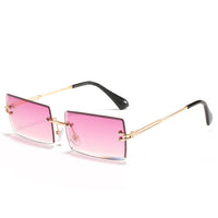 Thumbnail for Trendy Rimless Rectangle Sunglasses New Cut Design Luxury Square Glasses AV8R