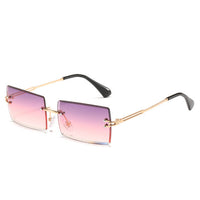 Thumbnail for Trendy Rimless Rectangle Sunglasses New Cut Design Luxury Square Glasses AV8R