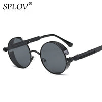 Thumbnail for Retro Round Steam Punk Sunglasses Men Women Brand AV8R