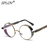 Thumbnail for Retro Round Steam Punk Sunglasses Men Women Brand AV8R