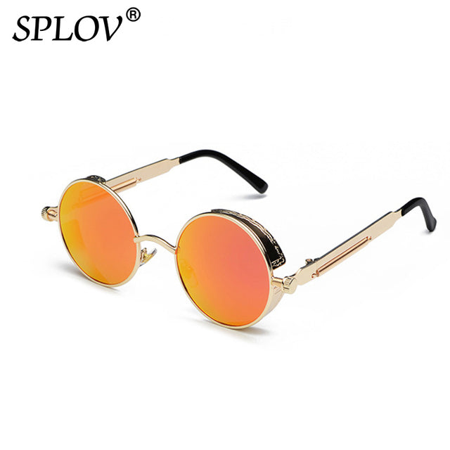 Retro Round Steam Punk Sunglasses Men Women Brand AV8R