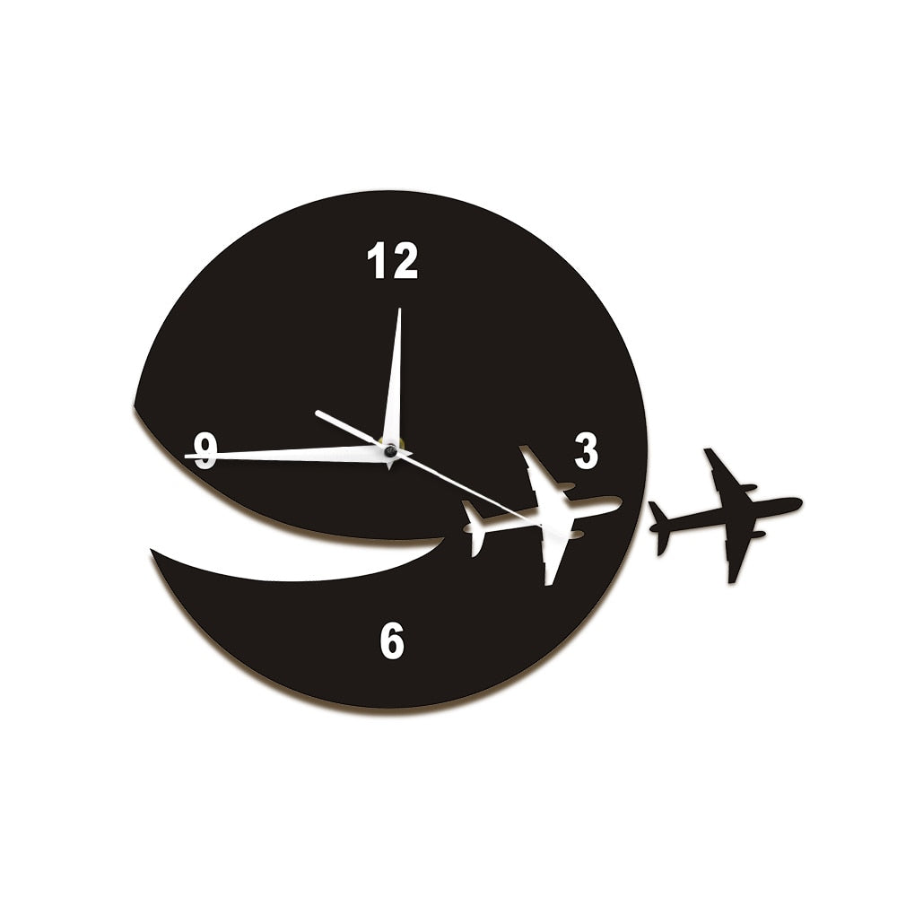 My Plane Flew Away Wall Art Home Decor Wall Clock Flying Plane THE AVIATOR