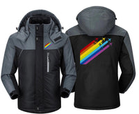 Thumbnail for Rainbow Chemtrails Jacket for Winter