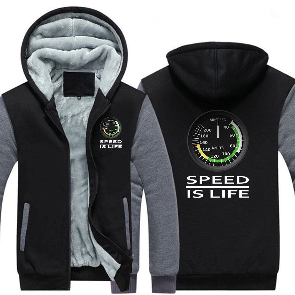 SPEED IS LIFE ZIPPER SWEATER THE AV8R