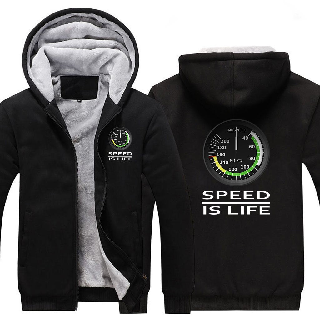 SPEED IS LIFE ZIPPER SWEATER THE AV8R