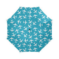 Thumbnail for WHITE AIRPLANES ON THE BLUE SKY BACKGROUND SEAMLES SEMI-AUTOMATIC FOLDABLE UMBRELLA (MODEL U05) e-joyer