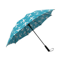 Thumbnail for WHITE AIRPLANES ON THE BLUE SKY BACKGROUND SEAMLES SEMI-AUTOMATIC FOLDABLE UMBRELLA (MODEL U05) e-joyer